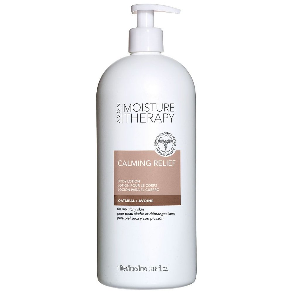 Avon Moisture Therapy 33.8 Fluid Ounces Bonus Size Calming Relief Body Lotion
